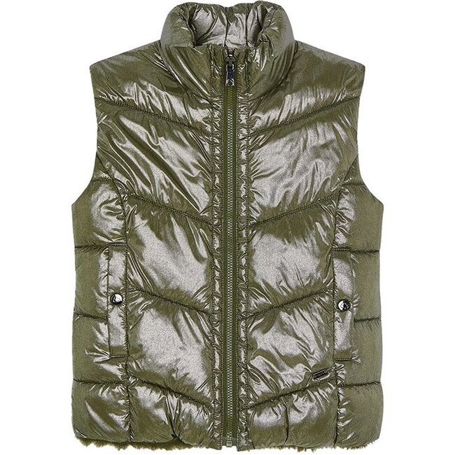 Reversible Puffer Vest, Green - Vests - 1