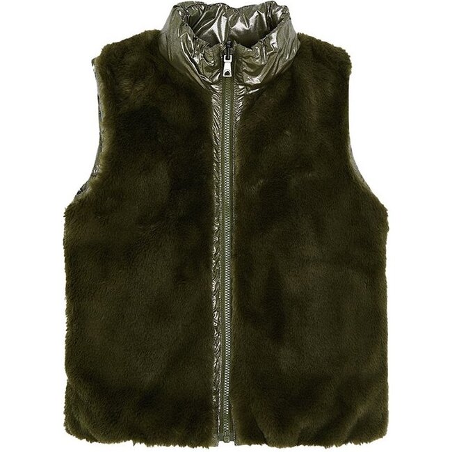 Reversible Puffer Vest, Green - Vests - 2