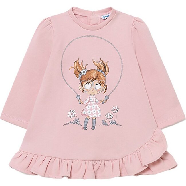 Playtime Fleece Dress, Pink - Dresses - 1