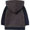 Plaid Hooded Cardigan, Navy - Cardigans - 2