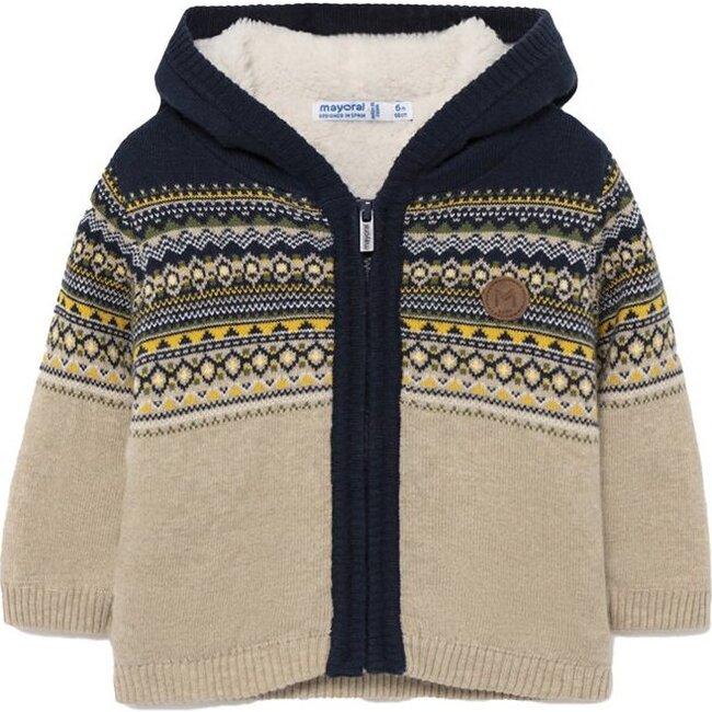 Oak Knit Jacket, Beige - Jackets - 1
