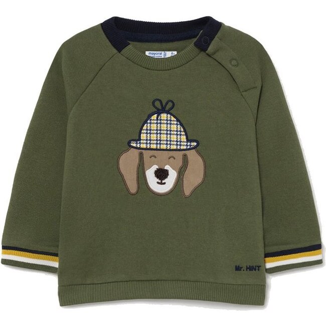 Detective Dog Sweater, Green - Sweaters - 1