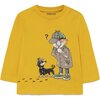Detective Graphic T-Shirt, Yellow - Tees - 1 - thumbnail