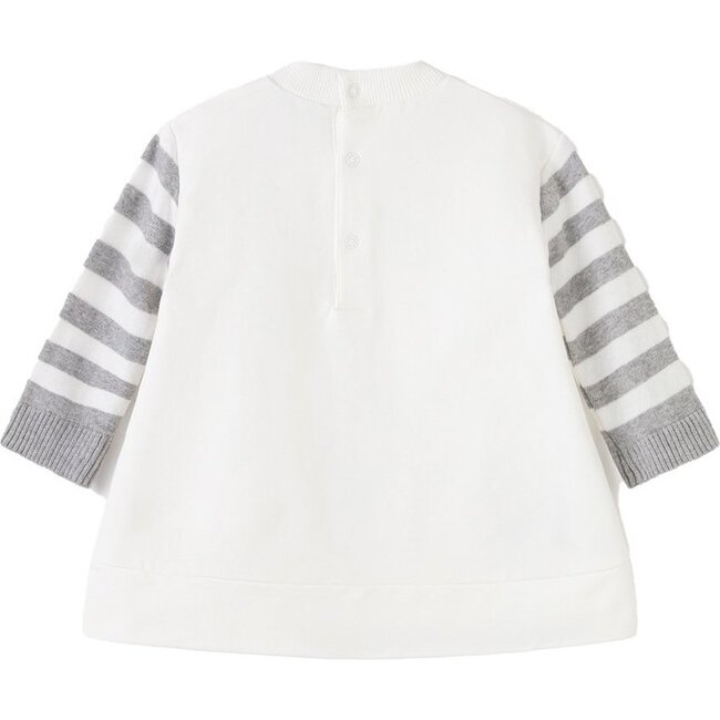 Little Mice Fleece Dress, White - Dresses - 2