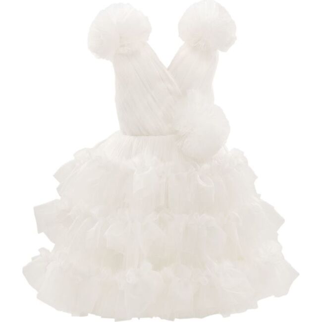 Corinne Ruffle Dress, White