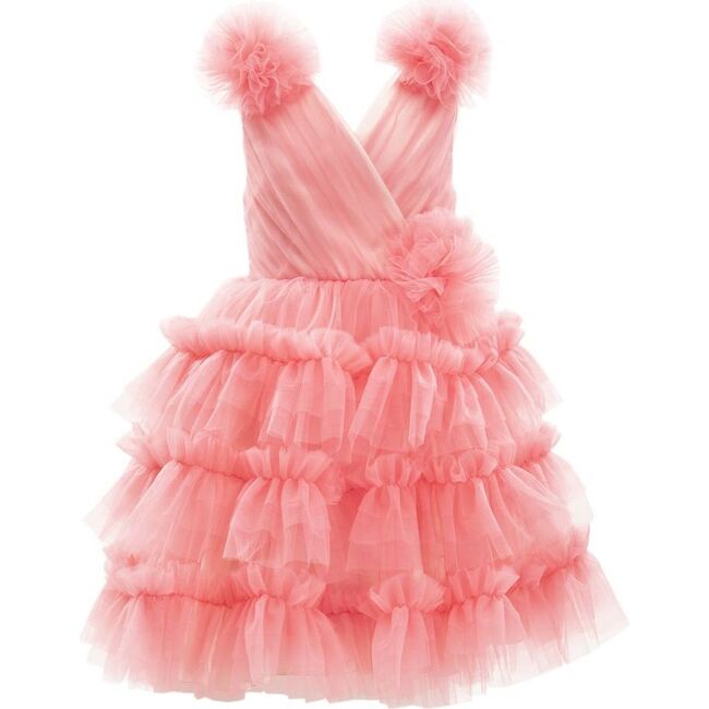 Corinne Ruffle Dress, Fuchsia - Dresses - 1