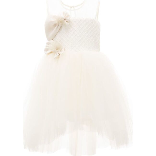 Auzerais Bow Dress, Gold - Dresses - 1