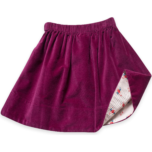 Velvet Skirt, Berry - Skirts - 3