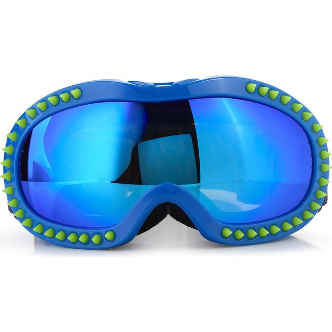 Ski Goggle, Green Spike Blue Frame