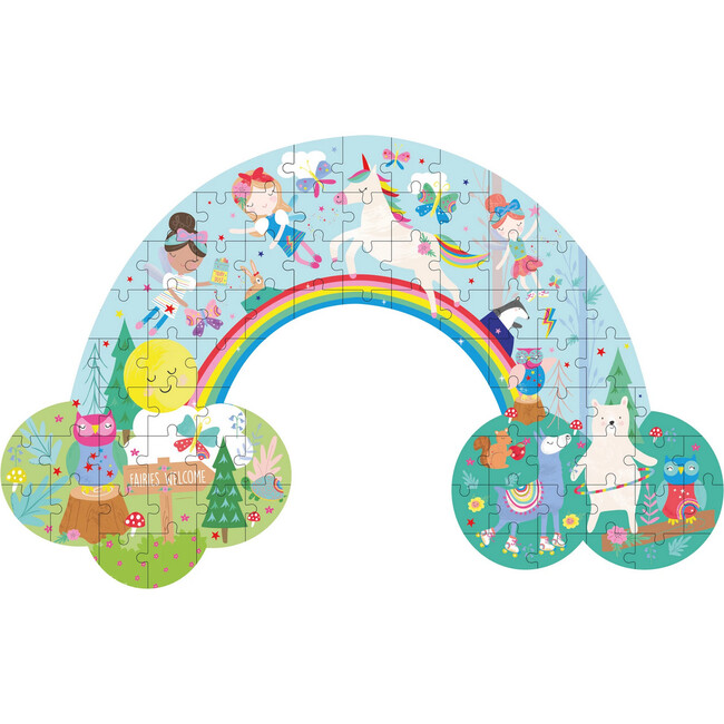 Rainbow Fairy Rainbow Shaped 80-Piece Puzzle