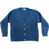 Women's Blue Alpaca Wool Cardigan - Sweaters - 1 - thumbnail
