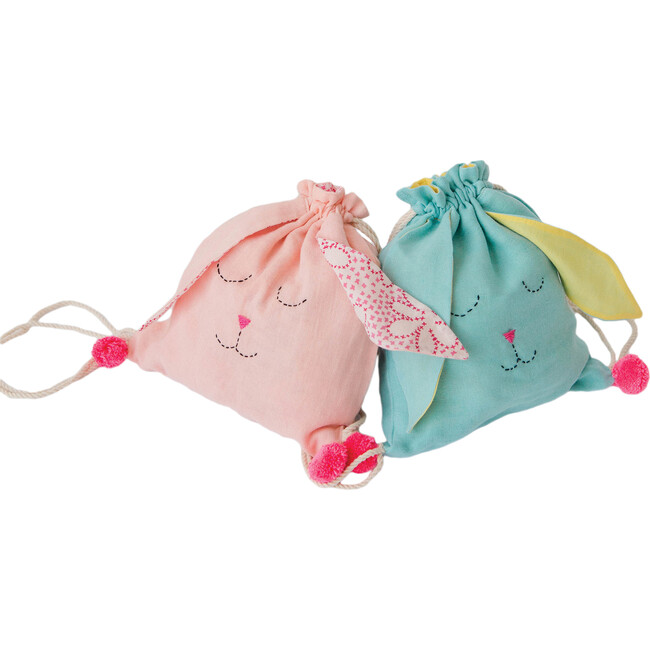 Sleeping Bunny Backpack, Blue - Backpacks - 4