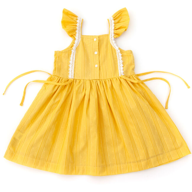 Pinafore Dress, Mustard - Dresses - 1