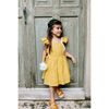 Pinafore Dress, Mustard - Dresses - 2