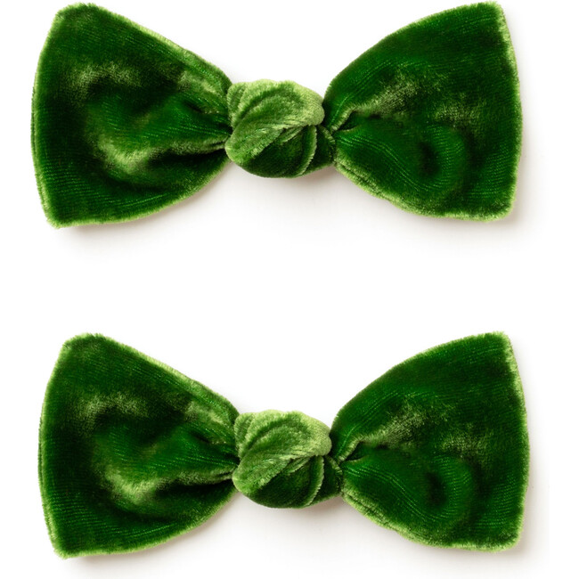 Mini Bow Set, Green Velvet