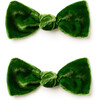 Mini Bow Set, Green Velvet - Bows - 1 - thumbnail