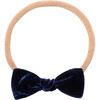 Mini Bow Headband, Cobalt Velvet - Bows - 1 - thumbnail