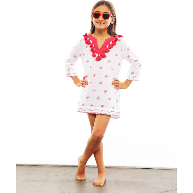 Campbell Tassel Tunic, White Embroidery - Tunics - 2