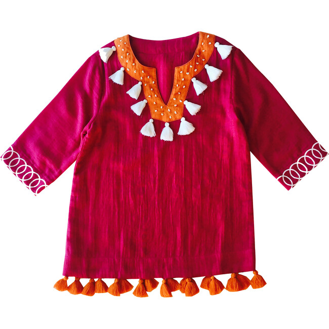 Campbell Tassel Tunic, Fuschia - Tunics - 1