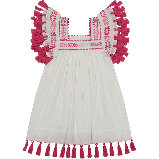 Serena Tassel Dress, White Eyelet Mer St. Barth Mommy & Me Shop