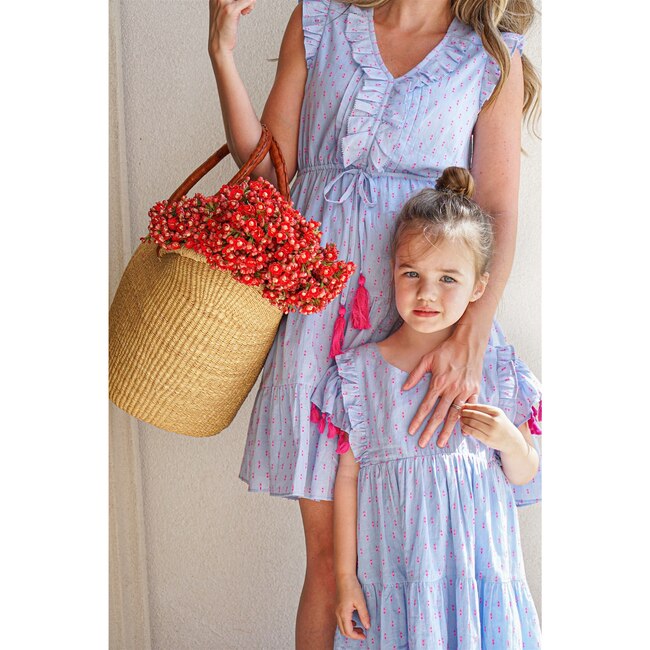 Sophie Tassel Dress, Periwinkle Swiss Dot - Dresses - 2