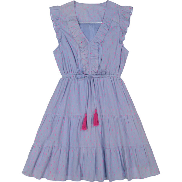 Giselle Women's Mini Dress, Periwinkle Swiss Dot - Mer St. Barth Mommy ...