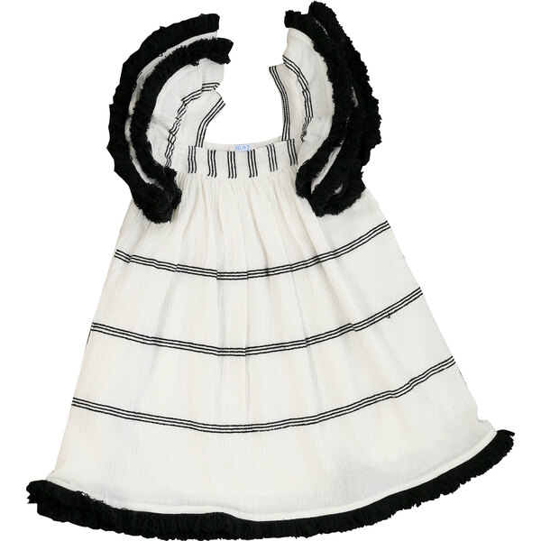 Serena ChaCha Dress White with Black Fringe - Mer St. Barth Dresses ...