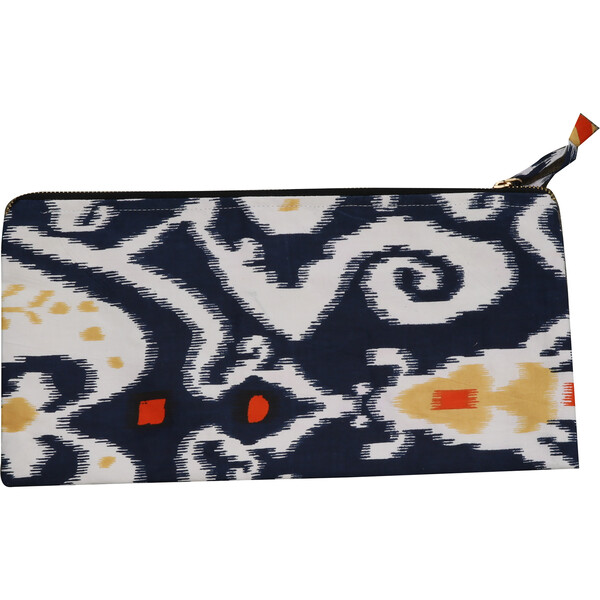 *Exclusive* Ikat Beach Clutch, Navy Mer St. Barth Exclusives
