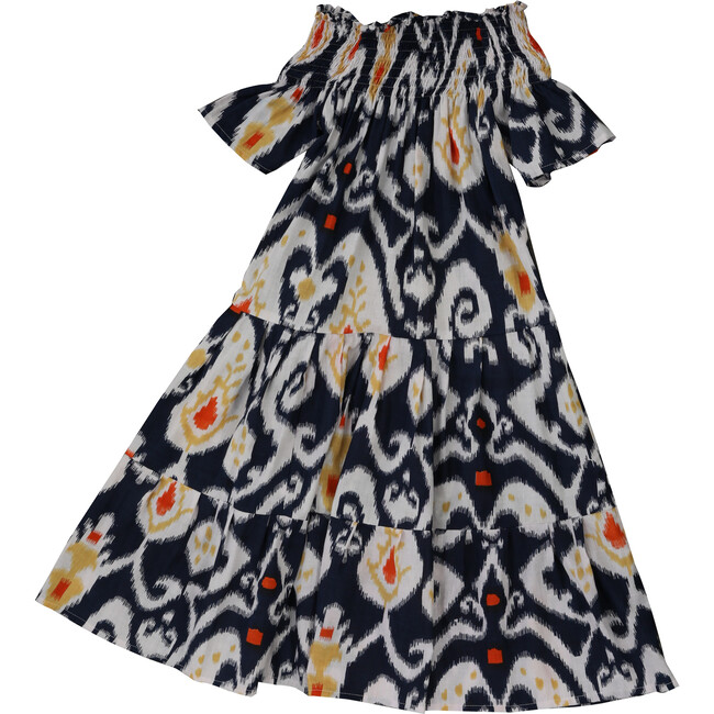 *Exclusive* Genevieve off-the-shoulder Maxi Dress Navy Ikat - Dresses - 1