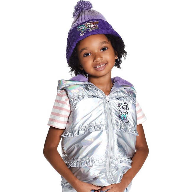 Andy & Evan x PAW Patrol Pom Pom Hat & Mittens, Purple - Mixed Accessories Set - 3