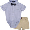 Baby 3-Piece Shirt & Short Set, Blue Stripe - Mixed Apparel Set - 2