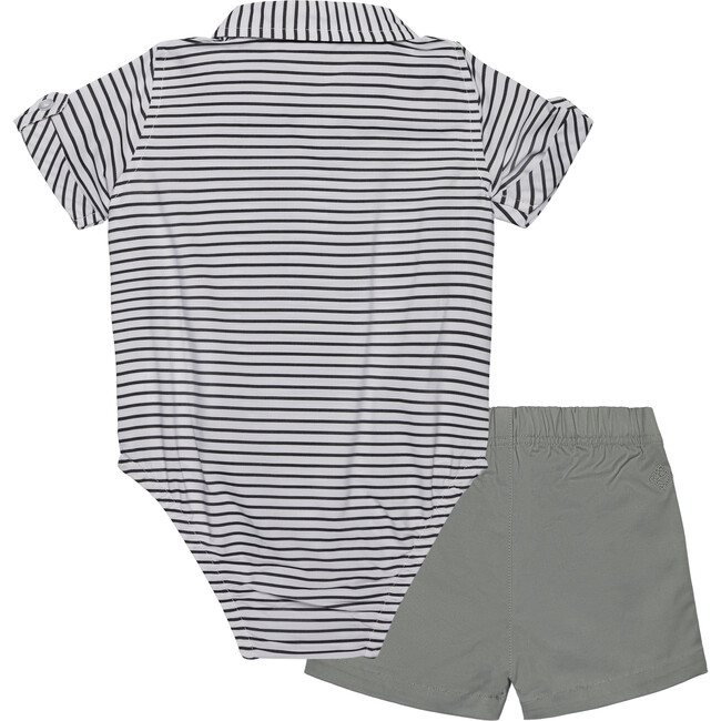 Baby 3-Piece Sunny Day Set, Grey Stripe - Mixed Apparel Set - 3