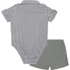 Baby 3-Piece Sunny Day Set, Grey Stripe - Mixed Apparel Set - 3