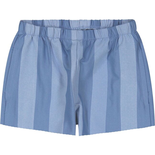 Striped Chambray Shorts Set, Blue - Mixed Apparel Set - 3