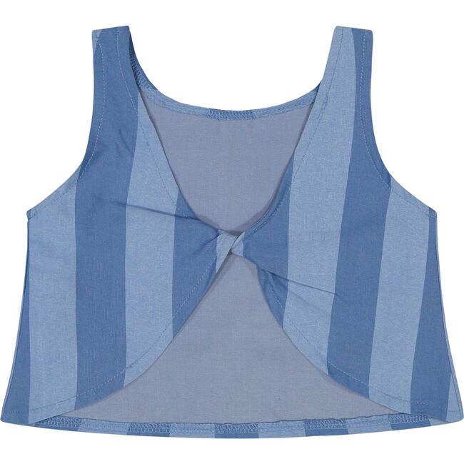 Striped Chambray Shorts Set, Blue - Mixed Apparel Set - 4