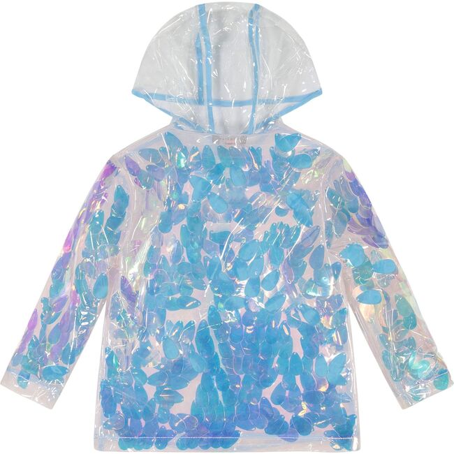 Floral Rain Jacket, Blue Clear - Andy & Evan Outerwear 