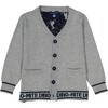 Dino Cardigan, Grey & Navy - Cardigans - 1 - thumbnail