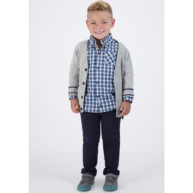 Dino Cardigan, Grey & Navy - Cardigans - 2