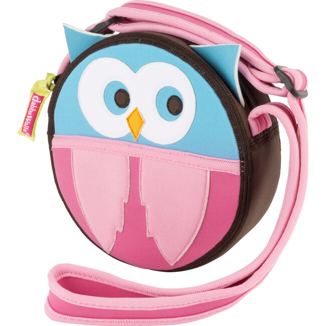 Owl Crossbody Purse, Brown and Pink