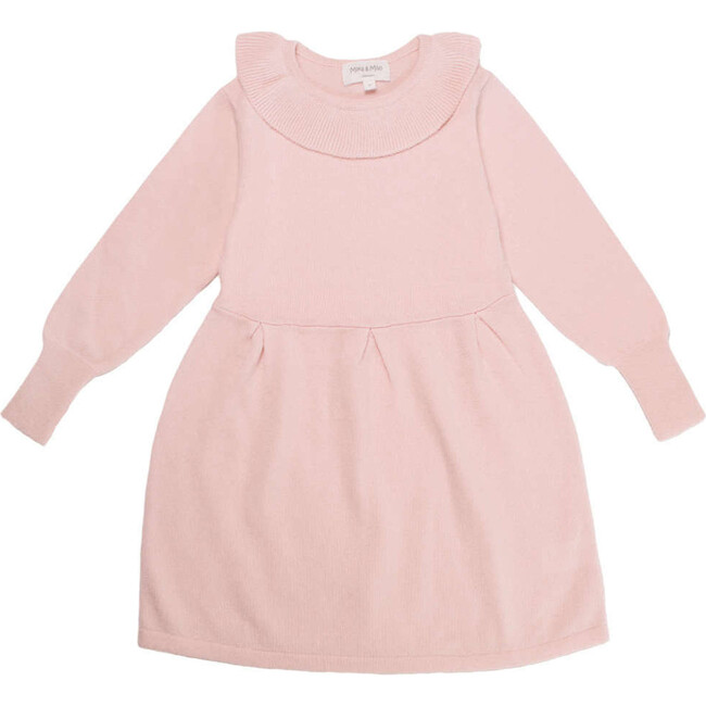 Round Collar Dress, Blush Pink - Dresses - 1
