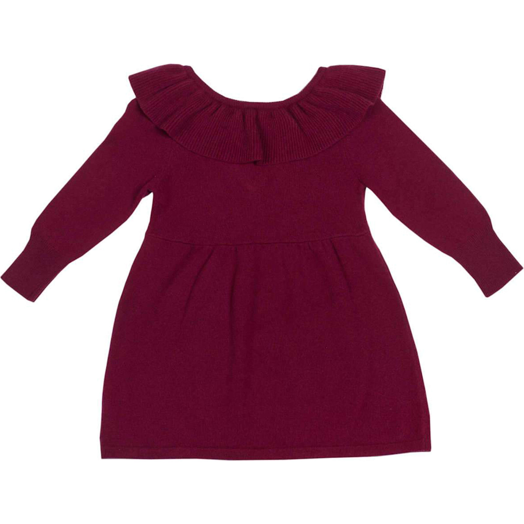 Ruffled Dress, Berry Red - Dresses - 1