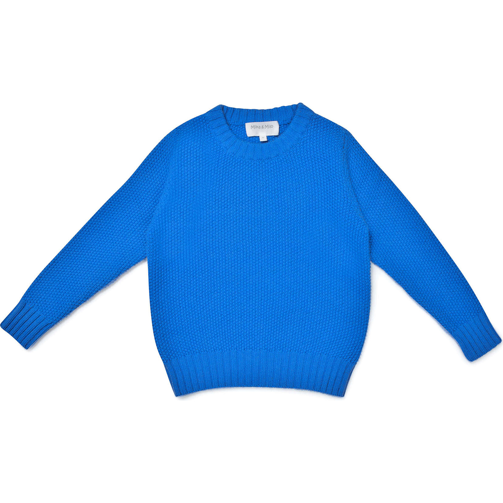 Moss Stitch Jumper, Bright Blue - Sweaters - 1