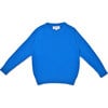 Moss Stitch Jumper, Bright Blue - Sweaters - 1 - thumbnail