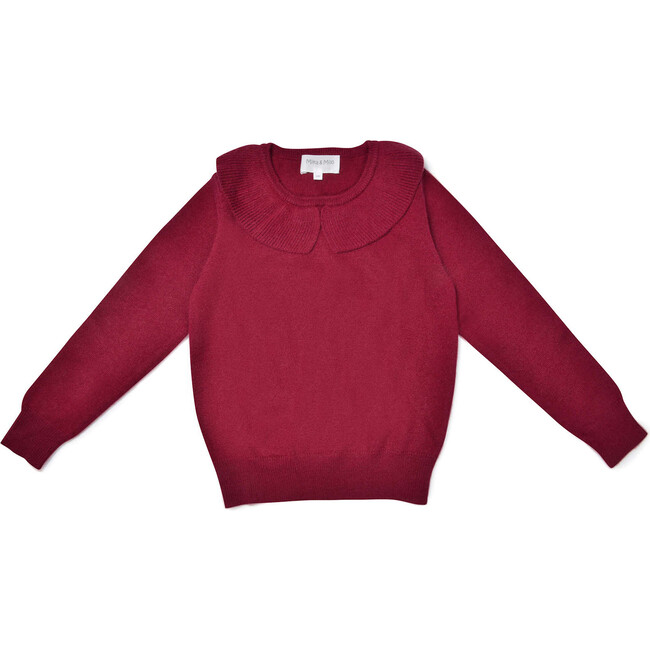 Collared Jumper, Berry Red - Sweaters - 1