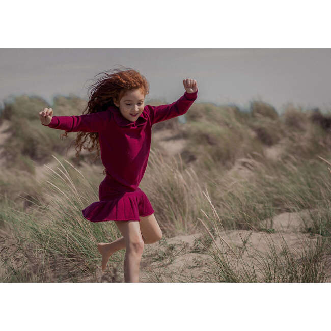 Collared Jumper, Berry Red - Sweaters - 5