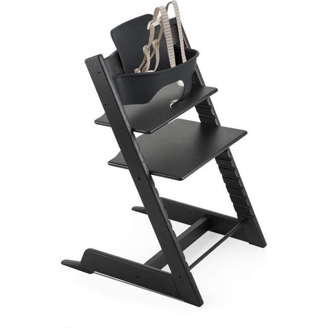 Tripp Trapp® High Chair (includes Tripp Trapp® + Baby set), Oak Black - Highchairs - 1