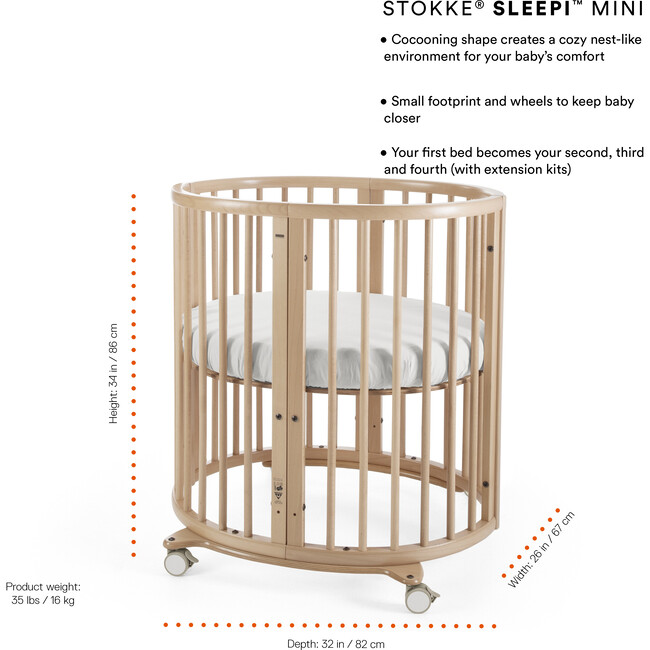 Sleepi™ Mini, Hazy Grey - Cribs - 5