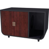  Dyad Large Mid Century Wooden Cat Litter Box Cabinet and Side Table, Mocha Walnut - Pet Crates & Kennels - 1 - thumbnail