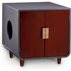 Dyad Mid Century Wooden Cat Litter Box Cabinet and Side Table, Mocha Walnut - Pet Crates & Kennels - 1 - thumbnail