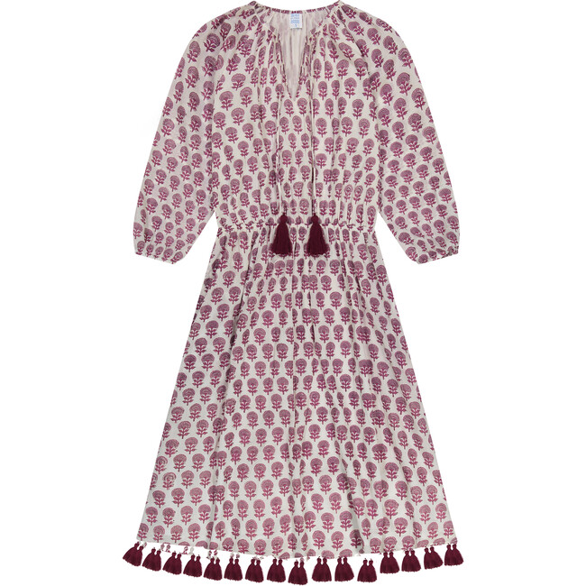 Women's Solange Pop Over Dress, Aubergine Block - Dresses - 1